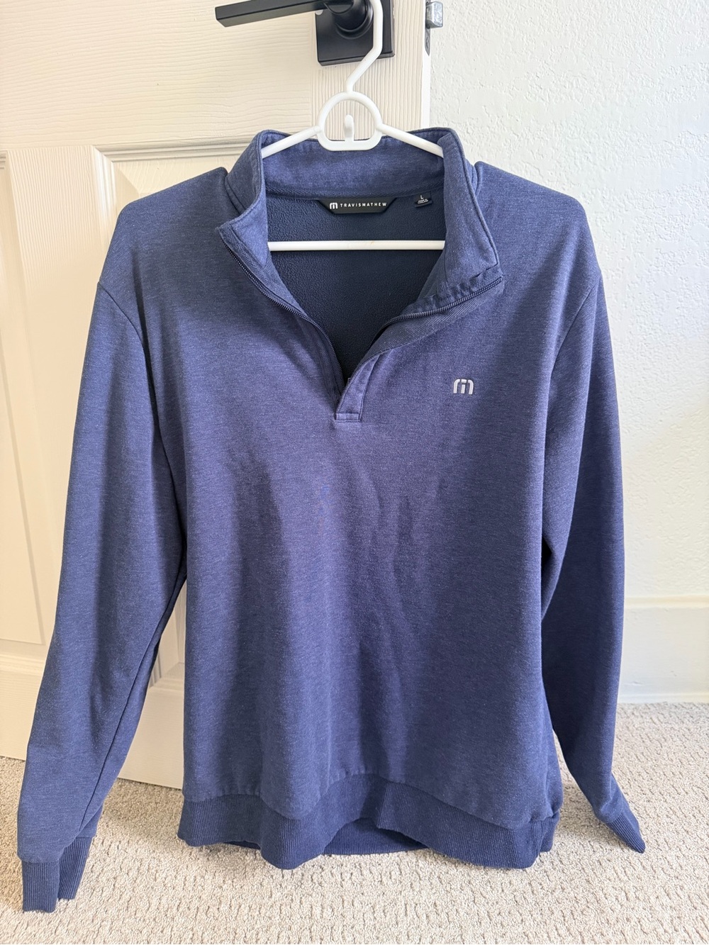 Travis Mathew Men's Zip-Front Pullover - Heather Navy